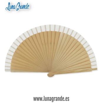 Abanicos de madera premium para invitados Blanco