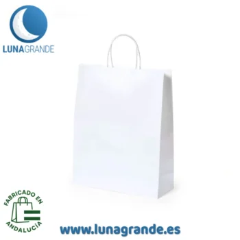 bolsa de papel celulosa blanca mediana