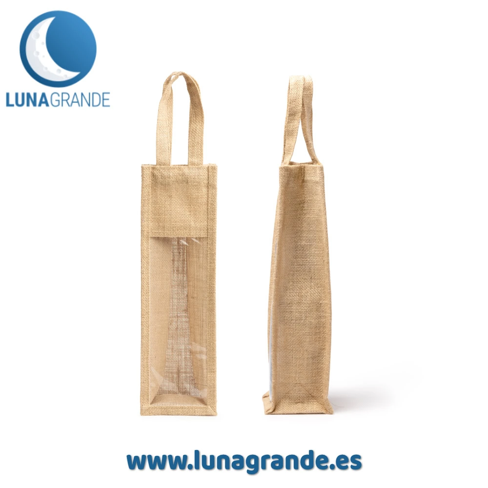 Bolsa de yute natural para Botella 2 Bolsa para botellas en yute para bodas
