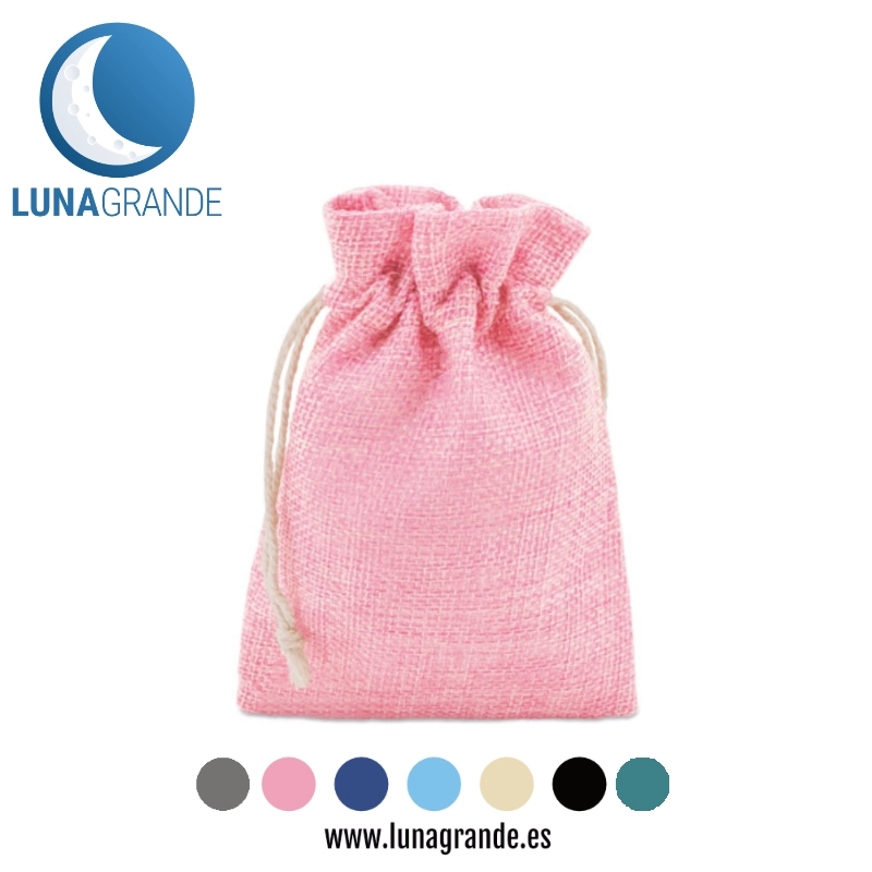 Bolsas de tela con cordón rosas