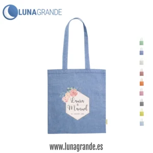 Bolsas de tela para bodas todo color - floral - Azul