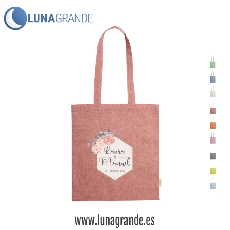 Bolsas de tela para bodas todo color - floral - Rojas