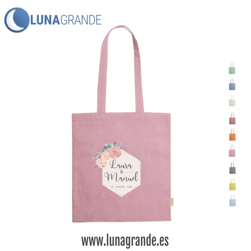 Bolsas de tela para bodas todo color - floral - Rosa