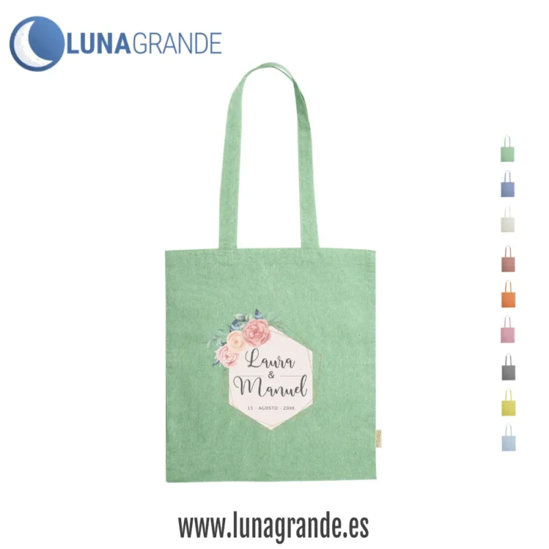 Bolsas de tela para bodas todo color - floral - Verdes