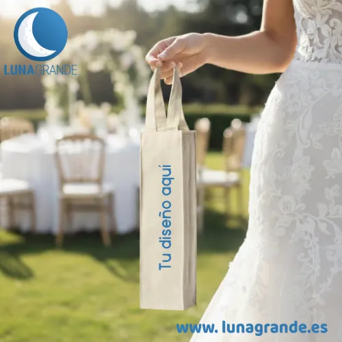 Bolsa de tela para Botella 3 Bolsas de tela para botellas premium - Personalizadas