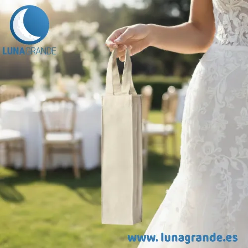 Bolsa de tela para Botella 2 Bolsas de tela para botellas premium - sin impresión