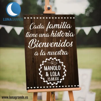 Cada familia tiene su historia bienvenidos a nuestra madera 50 x 70