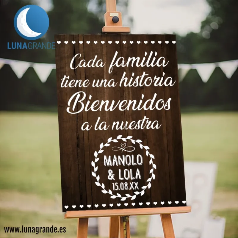 Cada familia tiene su historia bienvenidos a nuestra madera 50 x 70