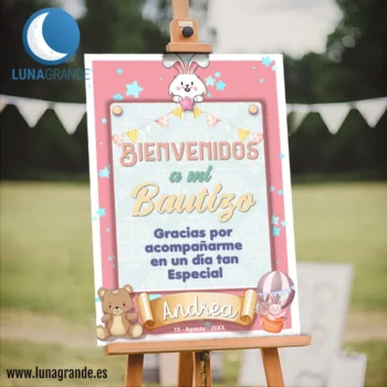 Inicio 10 Cartel Bautizo Animalitos - Juguetes - 50 x 70