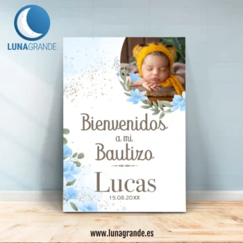 Cartel Bienvenida Bautizo Niño