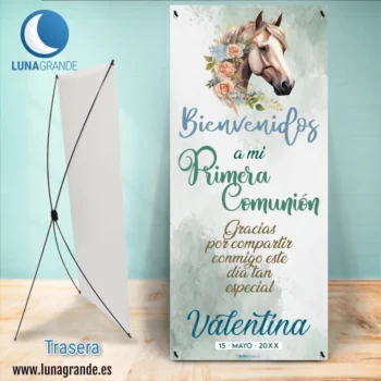 Inicio 11 Cartel Bienvenida Comunión - Banner - Caballo - 80 x 180