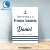 Cartel Bienvenida Comunión - Marinero Minimal
