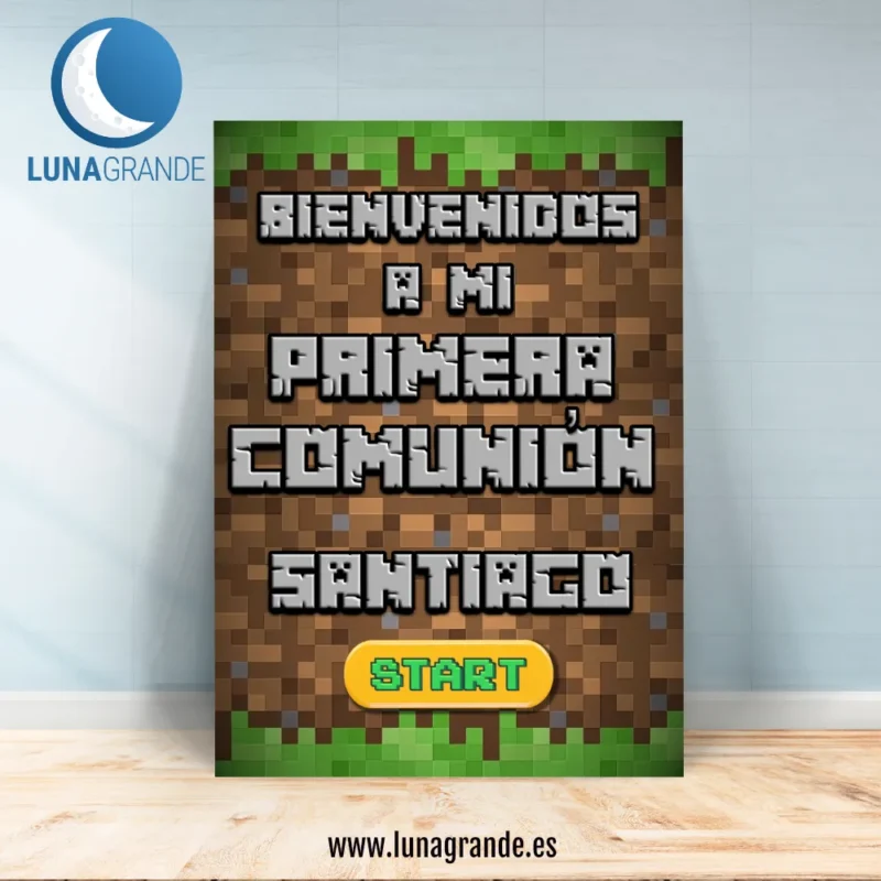 Cartel Bienvenida Comunión - Pixelado