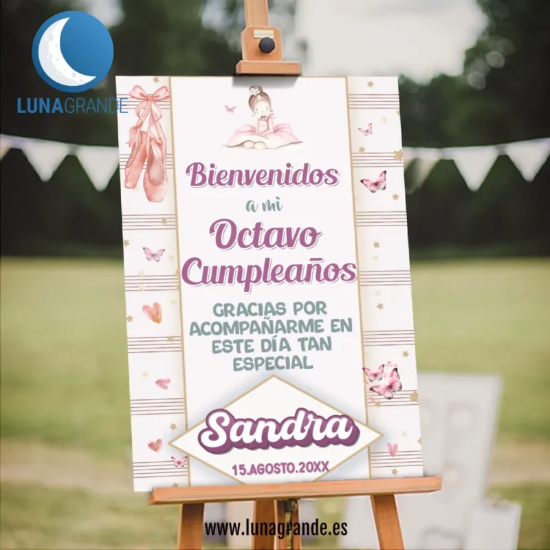 Cartel Bienvenida Cumpleaños Ballet Partitura