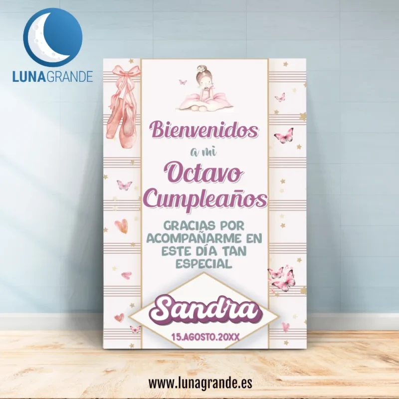 Cartel Bienvenida Cumpleaños Ballet - Partitura