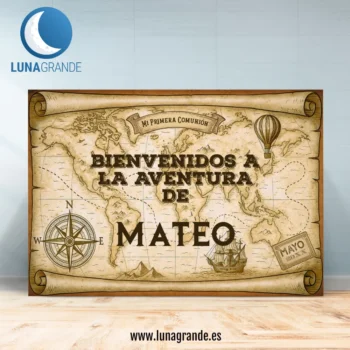 Cartel Bienvenida Primera Comunión - Aventura