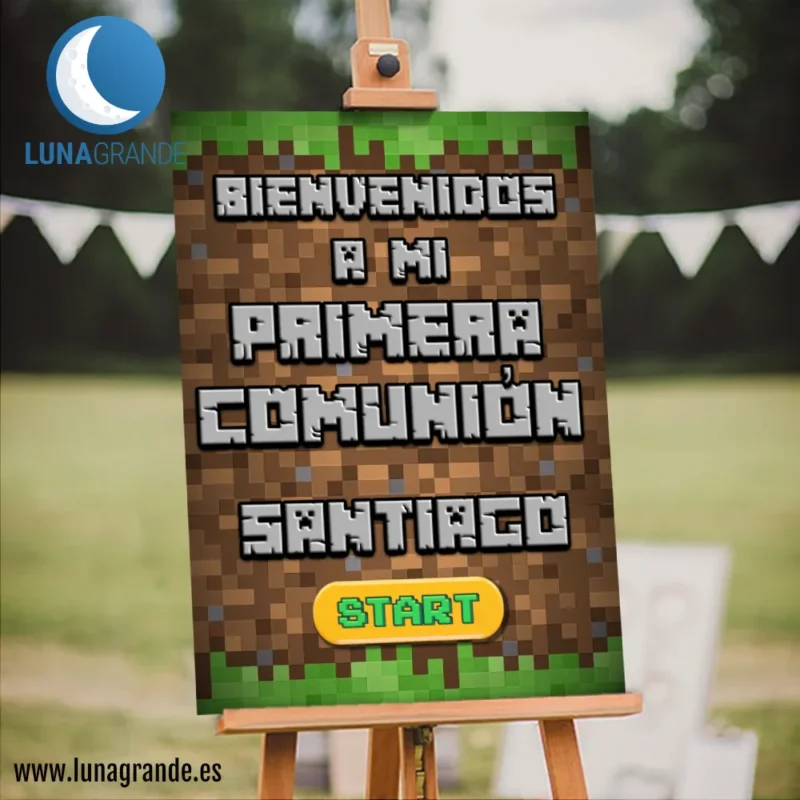 Cartel Bienvenida Primera Comunión - Pixelado