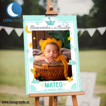 Cartel Bienvenida a Bautizo con Foto