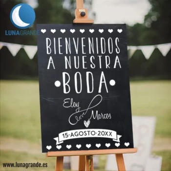 Cartel Bienvenida a Nuestra Boda Love Infinito Pizarra