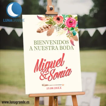 Cartel Bienvenidos a nuestra boda envío gratis