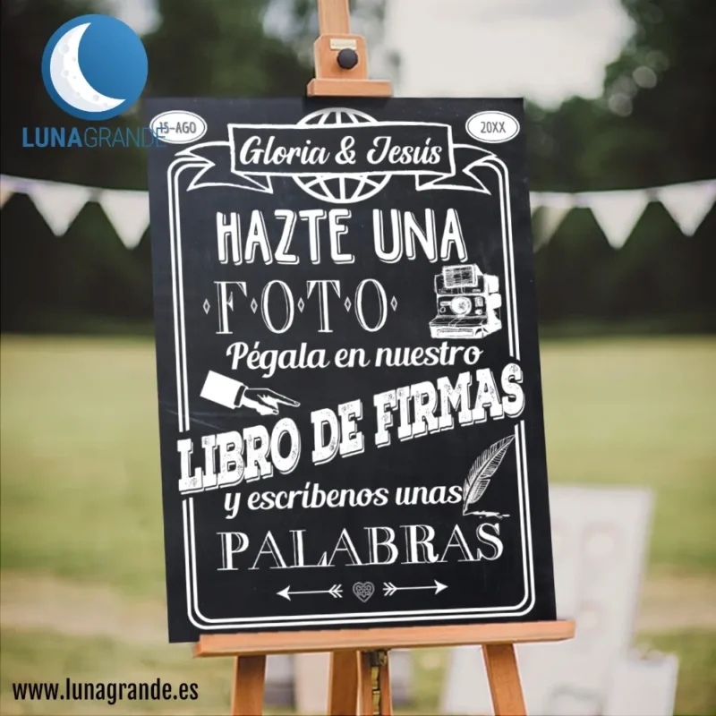 Cartel de boda para el Libro de Firmas