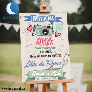 Cartel Boda Photocall Libro de firmas 50 x 70