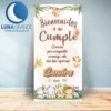 Cartel Cumpleaños infantil animales selva - 70 x 140 sin soporte