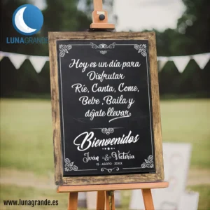 Cartel Hoy es un día para disfrutar - pizarra - 50 x 70