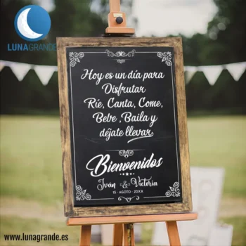 Cartel Hoy es un día para disfrutar - pizarra - 50 x 70