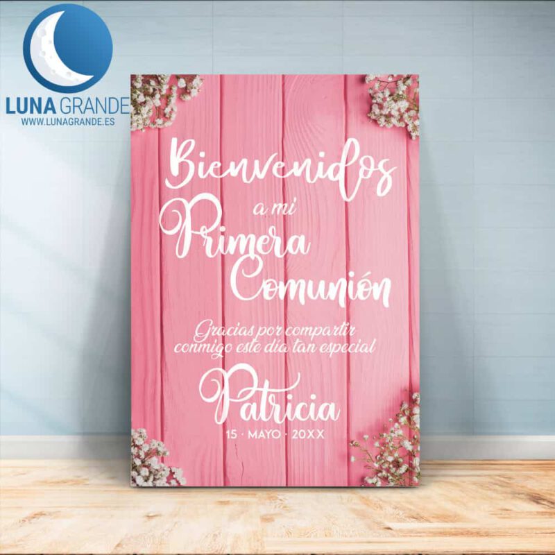 Cartel Bienvenida Primera Comunión Personalizado - envío gratis