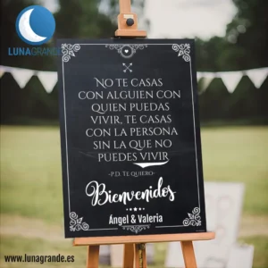 Cartel de boda pizarra poesía 50 x 70