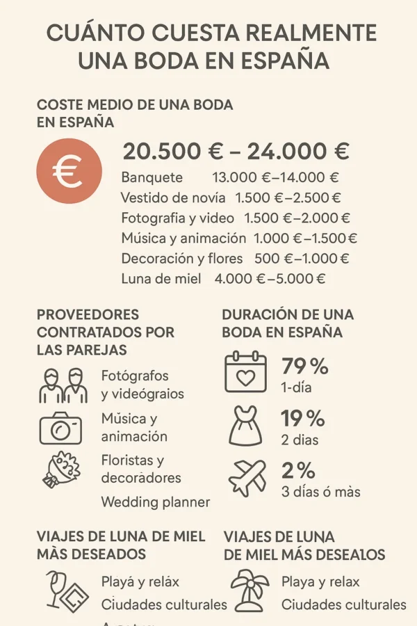Cuanto cuesta realmente una boda en España
