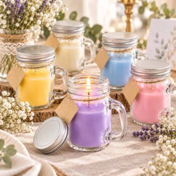 Detalles para invitados - Vela aromática en jarra de cristal