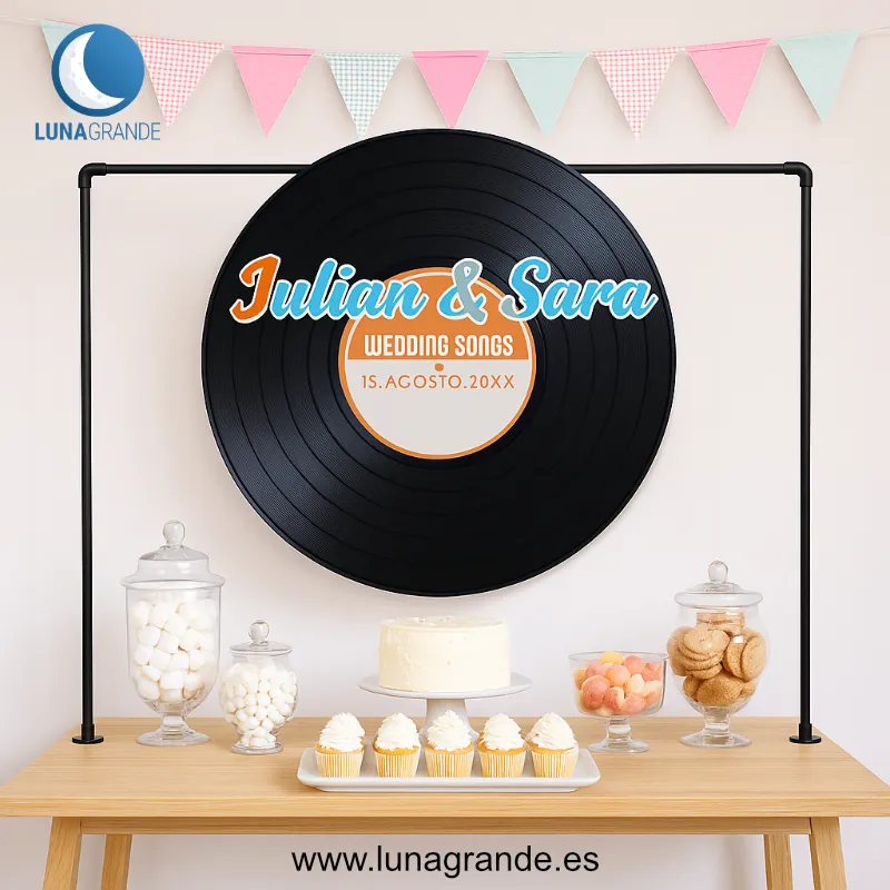 Estructura para fondo mesas dulces boda