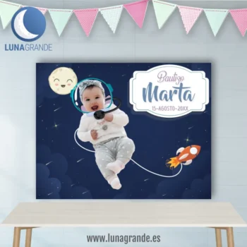Fondo Mesas Dulces - Candy bar Bautizo Personalizado Espacial