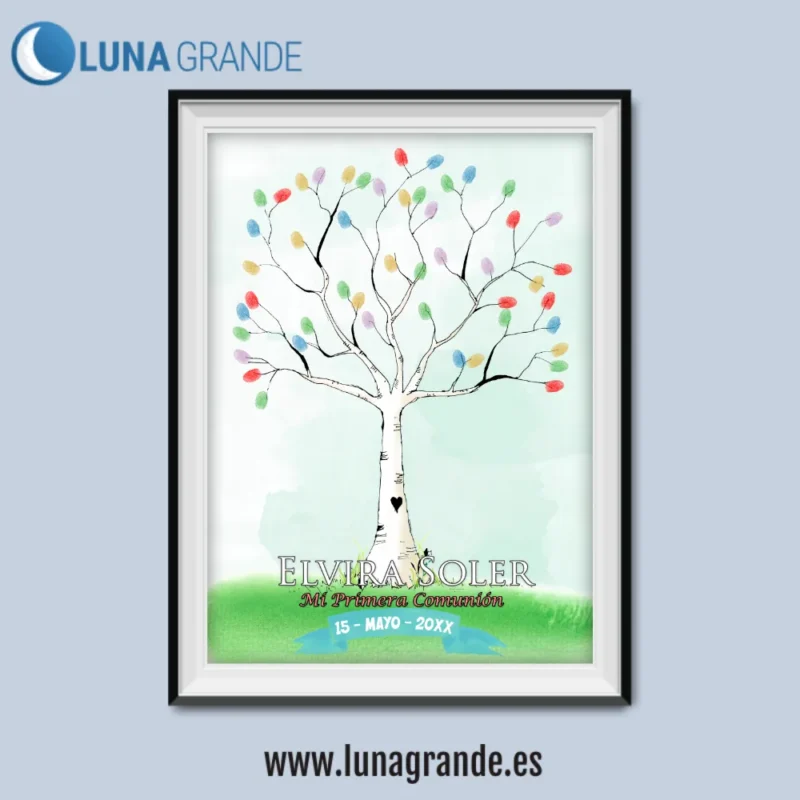 Lámina Árbol de huellas de Comunión
