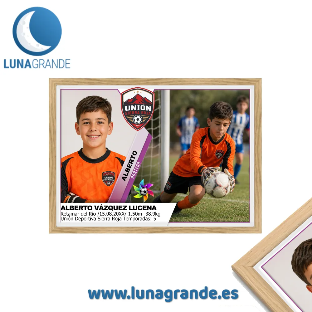 Lámina Cromo de Fútbol 6 Lámina para cumpleaños infantiles - cromo de fútbol - jugador portero