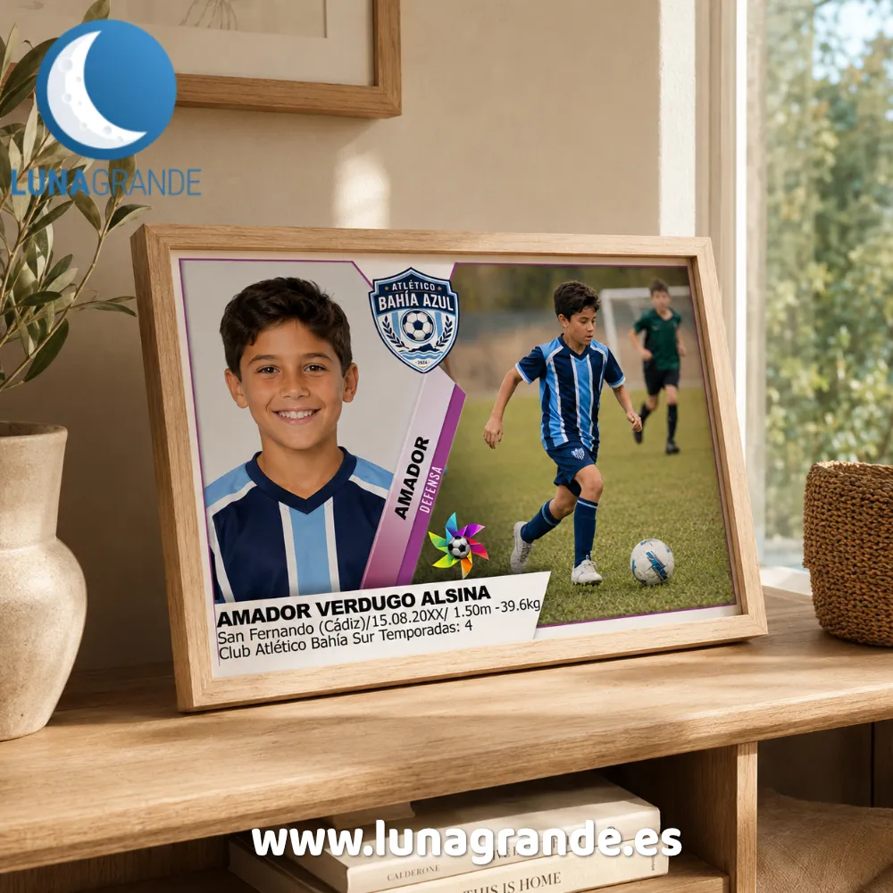 Lámina Cromo de Fútbol 2 Lámina Cromo de Fútbol personalizada para Cumpleaños Niña