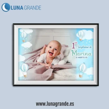 Inicio 10 Lamina personalizada para cumpleaños - globos - niña