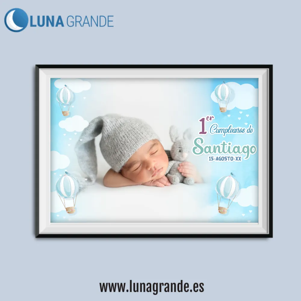 Lámina cumpleaños globos 2 Lamina personalizada para cumpleaños - globos - niña