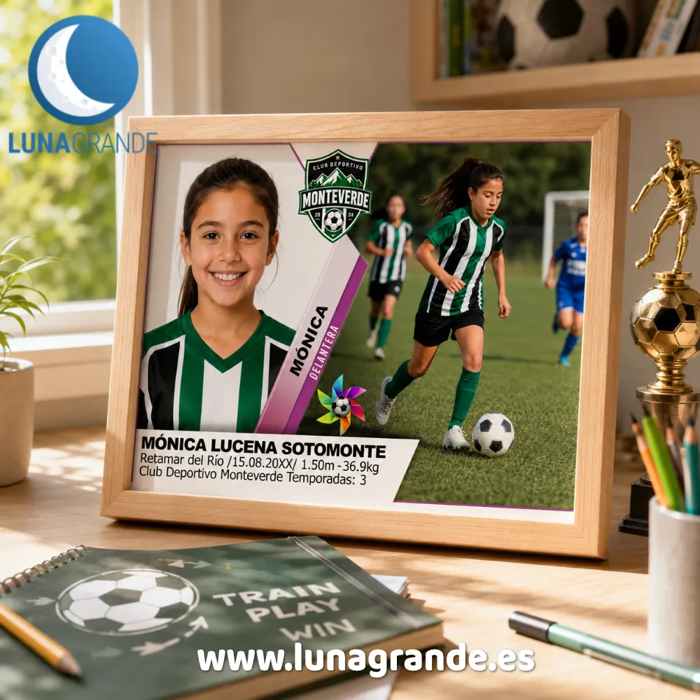 Lámina Cromo de Fútbol 1 Lámina Cromo de Fútbol personalizada para Cumpleaños Niño