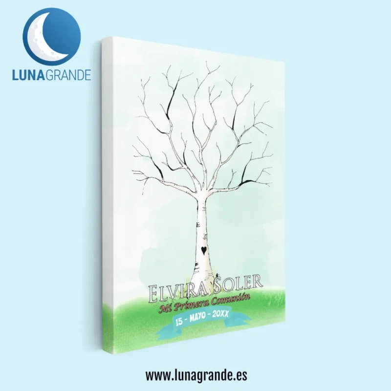 Lienzo Árbol de huellas para comunión