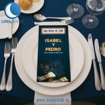 Minuta de Boda temática Cine