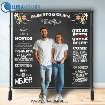 Photocall eco pizarra floral