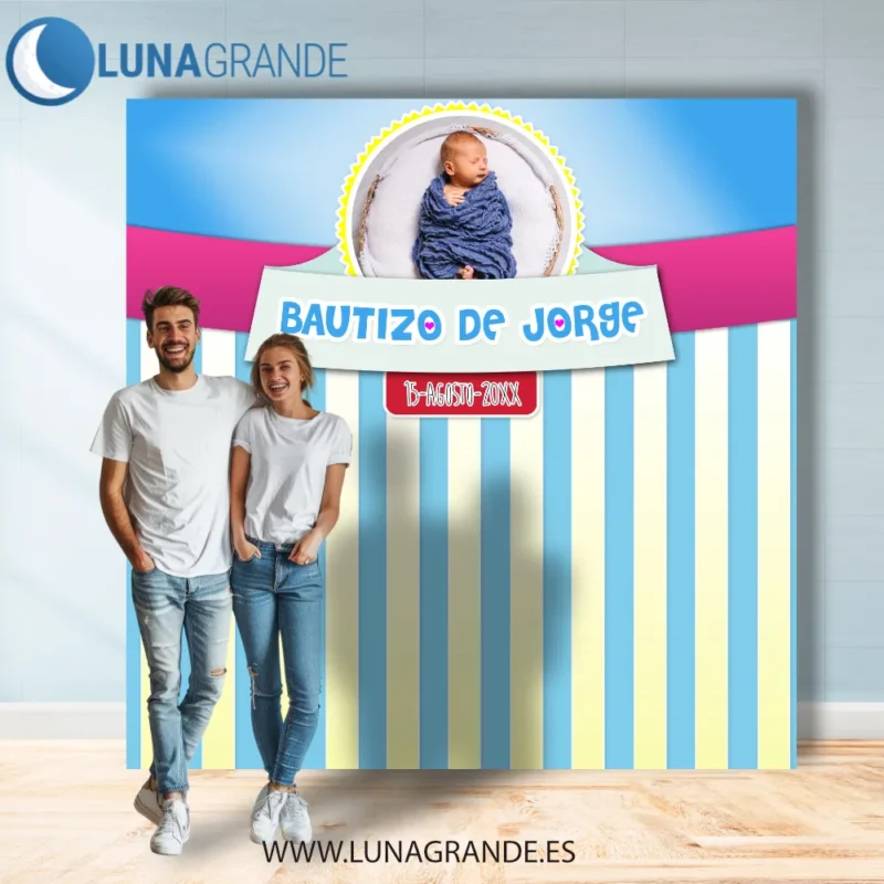 Photocall Bautizo niño con foto