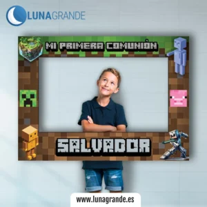 Photocall Marco Comunión estilo minecraft