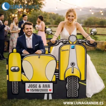 Photocall XXL Moto Scooter con Sidecar Boda