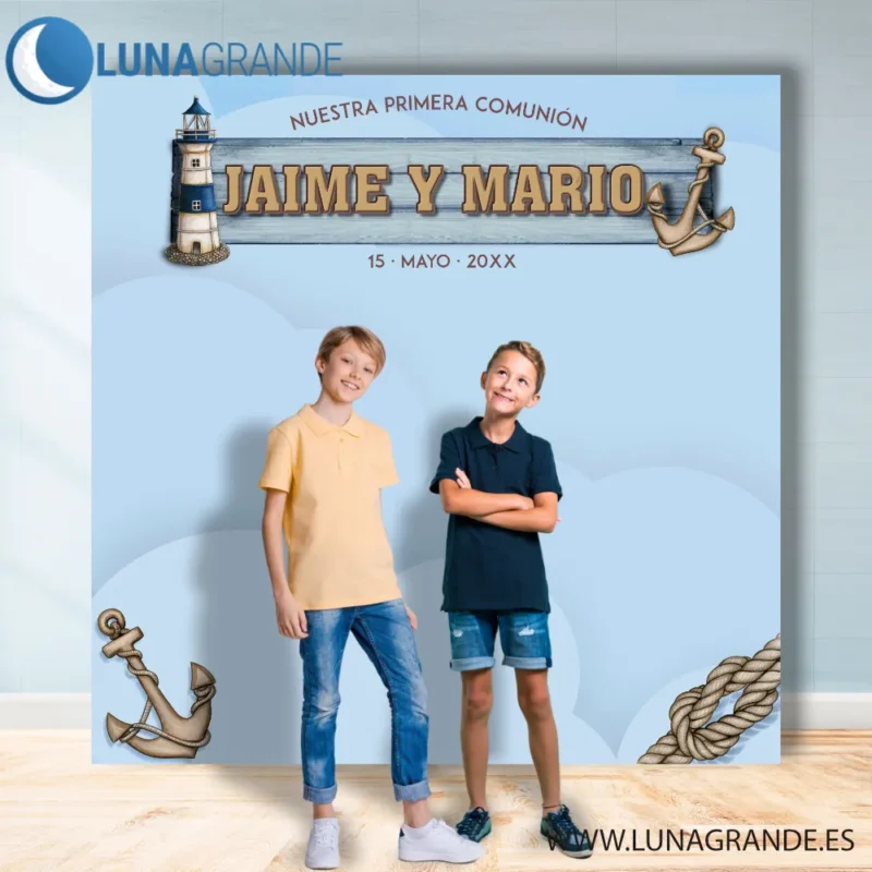 Photocall Marinero celeste doble