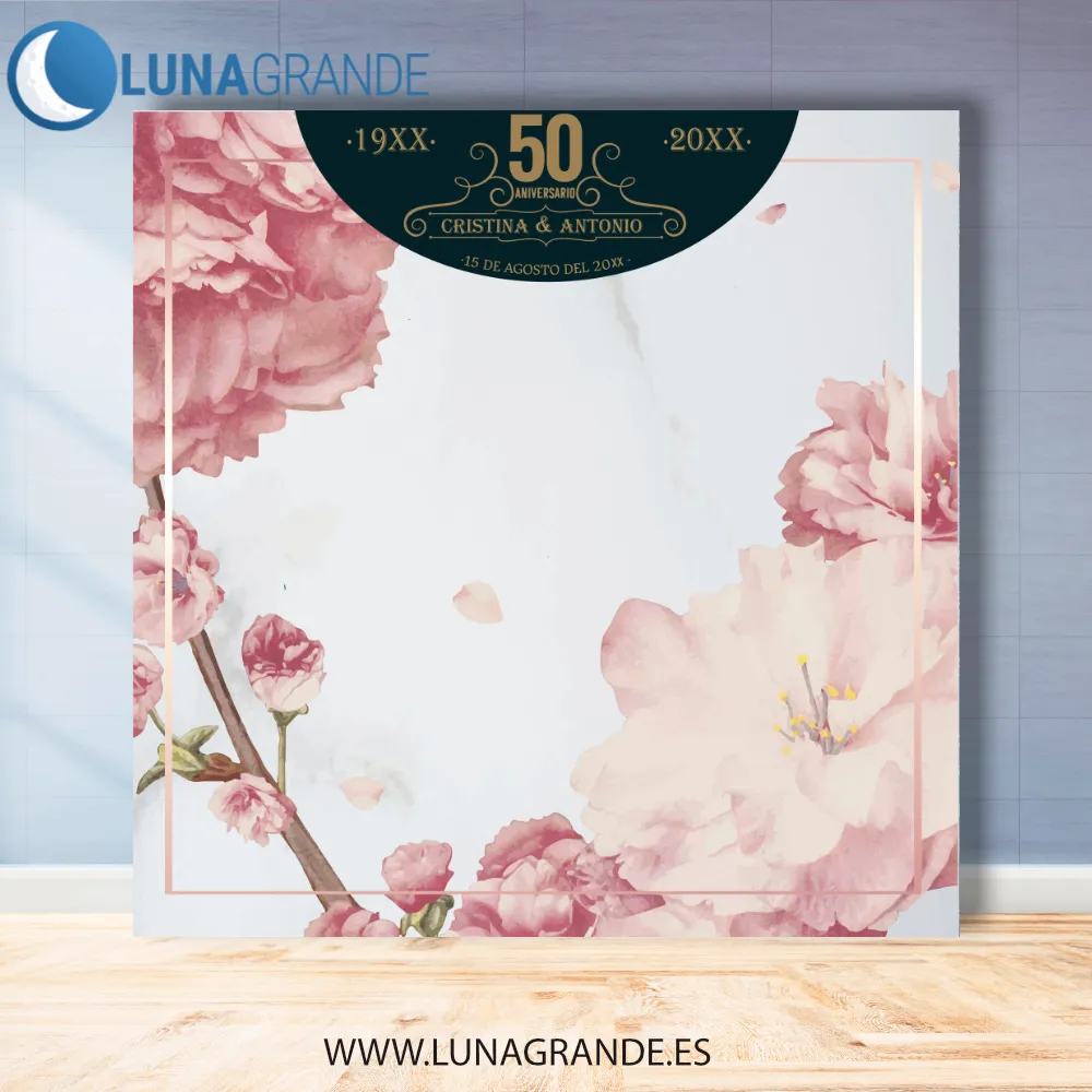 Photocall Aniversario Floral 3 Photocall para aniversarios