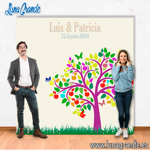 Photocall Boda Eco Árbol 2 Photocall de Boda Árbol de la Vida personalizado